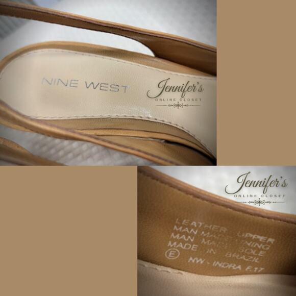3/$25 Nine West Women's Indra Camel Buckle Detail Slingback Heels Size 7 - Picture 7 of 16
